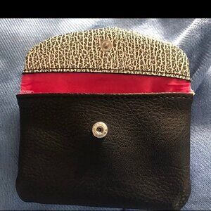 Metallic Textured Coin Purse By Mix No. 6 With Zipper & Snap Closure-LIKE NEW